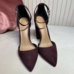ASOS Burgundy Strap Heels